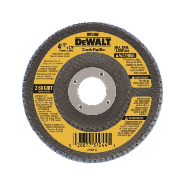 DeWALT DW8308 Type 29 Flap Disc 60 Grit Medium Grade Zirconium Oxide