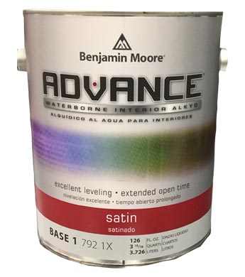 Benjamin Moore Advance Waterborne Interior Alkyd Satin Finish Gallon
