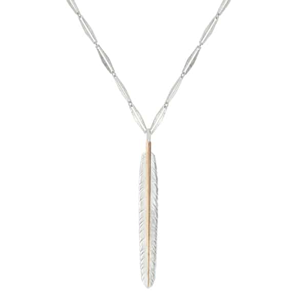 Montana Silversmiths Pin Feather Rose Gold Vein Necklace, NC3642RG ...