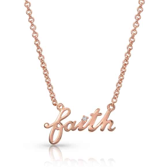 Silver or Rose Gold Faith UP Stainless Steel Necklace