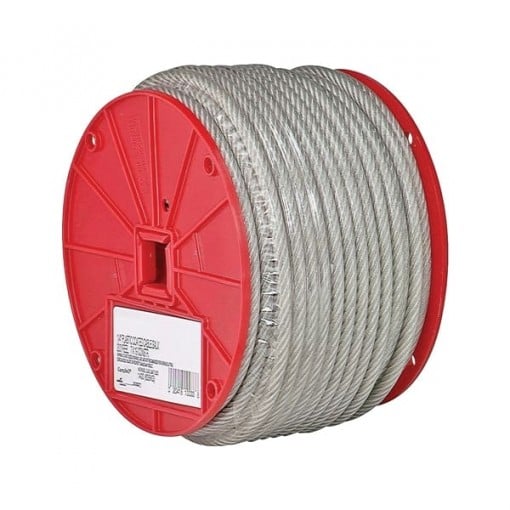 Campbell 7000697 Aircraft Cable, 840 lb Working Load Limit, 250 ft L, 3/16 in Dia, Steel