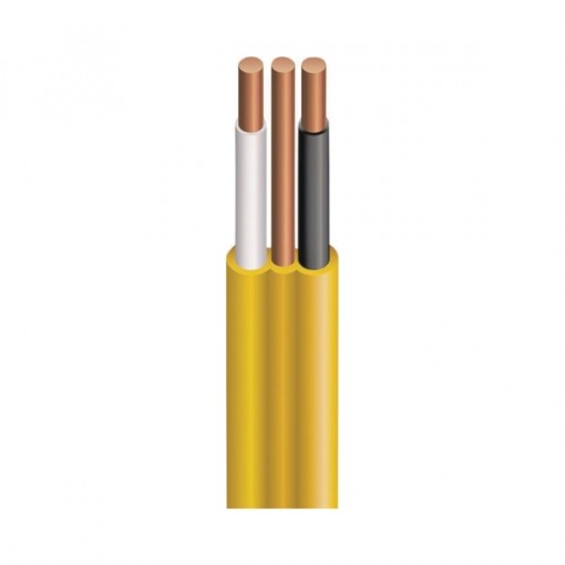 Southwire 12/2NM-WGX50 Type NM-B Sheathed Cable, 12 AWG, 50 ft L, Yellow Nylon Sheath