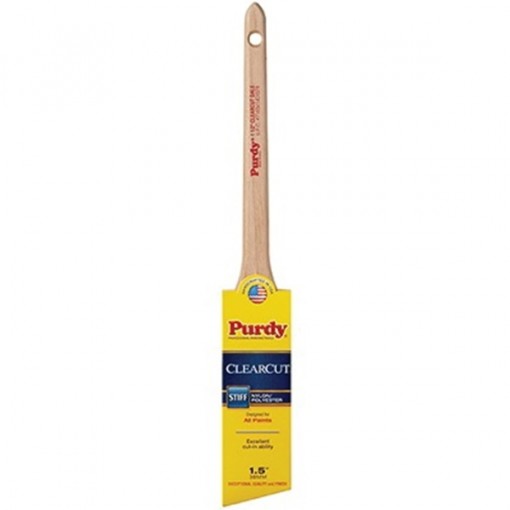 Purdy Clearcut 144080115 Angular Trim Paint Brush, Rattail Handle, Nylon/Polyester Bristle