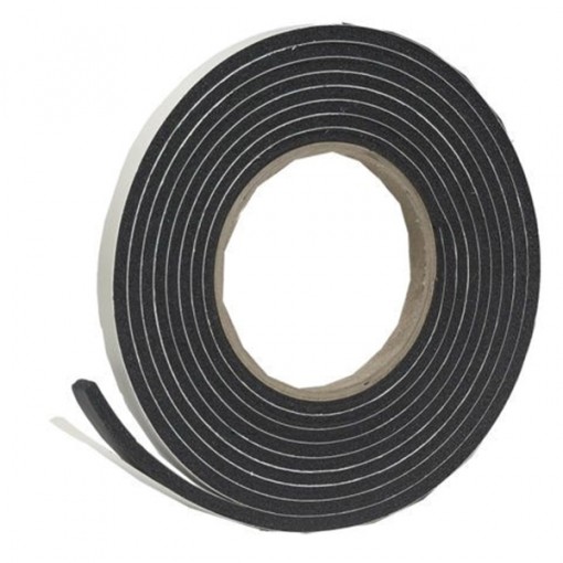 Frost King R516H Weatherseal Tape, 10 ft L, 7/16 in Thick, Rubber, Black