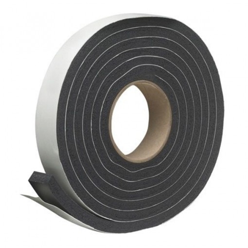 Frost King R516H Weatherseal Tape, 10 ft L, 7/16 in Thick, Rubber, Black