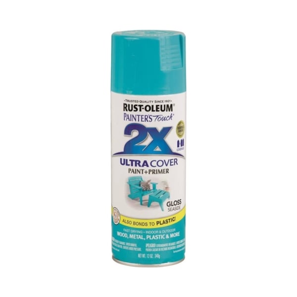 Rust-Oleum 267116 Painter's Touch 2x Ultra Cover Spray Paint, 12 oz, Gloss Seaside