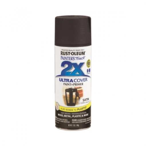 RUST-OLEUM PAINTER'S Touch 257462 General-Purpose Satin Spray Paint, Satin, Dark Walnut, 12 oz Aerosol Can