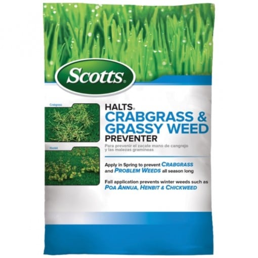 Scotts Halts 49900 Crabgrass and Grassy Weed Preventer, Solid Bag