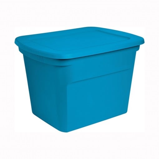 Sterilite 17314308 Tote Box, 18 gal Capacity, Plastic, Blue