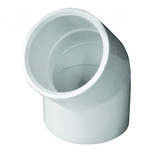 GENOVA 300 Series 30614 Pipe Elbow, 1-1/4 in Slip, 45 deg, White