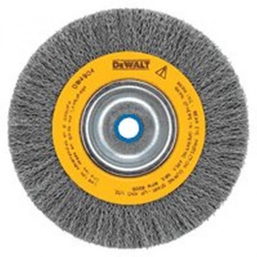 DeWALT DW4905 Wire Wheel Brush, 0.014 in Dia Bristle, 5/8 to 1/2 in Arbor/Shank, 6 in Dia