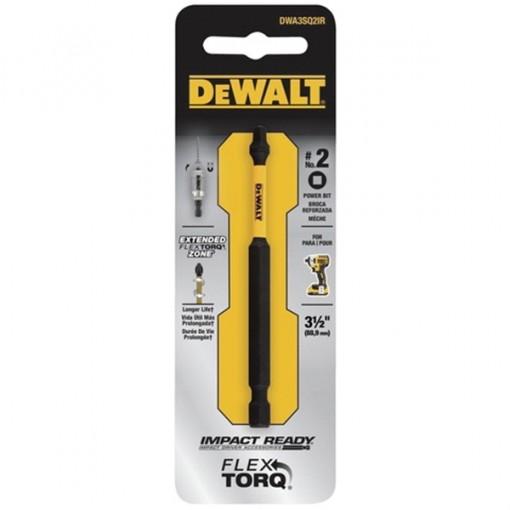 DeWALT DWA3SQ2IR Screwdriver Bit, Square Drive, #2 Drive, 1/4 in Shank, 1 Pack