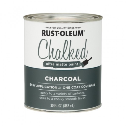 RUST-OLEUM Chalked 285144 Chalked Paint, Charcoal, Ultra Matte, 30 oz Pint
