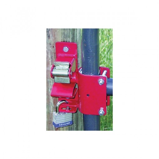 SPEECO S16100500 1-Way Lockable Gate Latch, Steel, Red, For 1-5/8 to 2 in OD Round Tube Gate