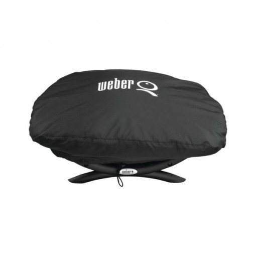 Weber 7110 Grill Cover, 26-1/4 in L, 17-1/4 in W, 12-1/2 in H, Polyester, Black