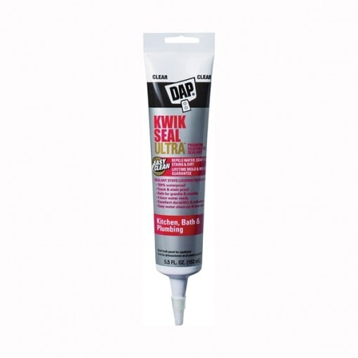 DAP KWIK SEAL ULTRA 18915 Siliconized Sealant, Clear, 5.5 oz Tube