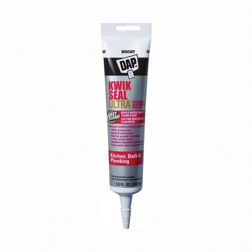 DAP KWIK SEAL ULTRA 18916 Siliconized Sealant, Biscuit, 5.5 oz Tube