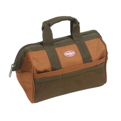 Bucket Boss Professional 60013 Gatemouth Tool Bag, 6-Pocket, Poly Ripstop Fabric, Brown