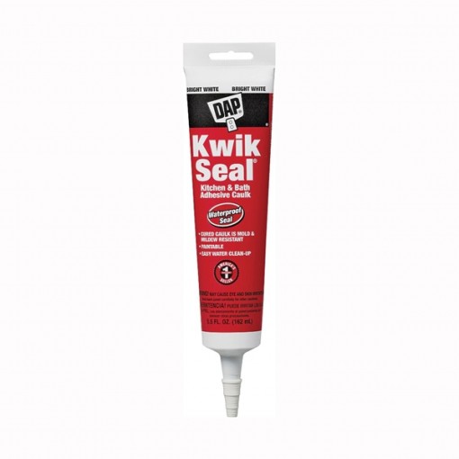 DAP KWIK SEAL 18001 Adhesive Caulk, White, 5.5 oz Tube