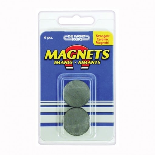 Magnet Source 07004 Magnetic Discs, Ceramic, Charcoal Gray