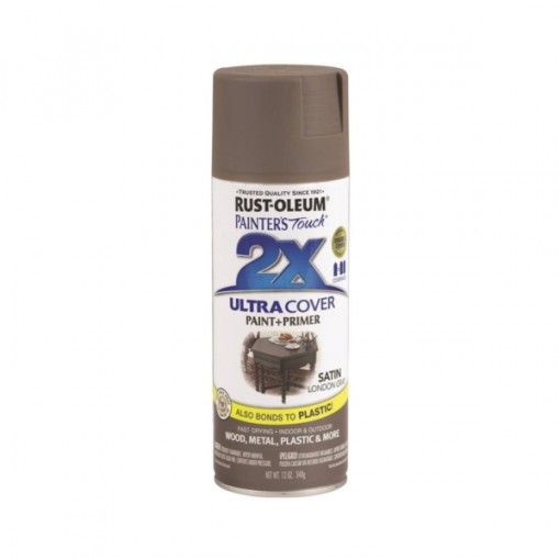 RUST-OLEUM PAINTER'S Touch 249857 General-Purpose Satin Spray Paint, Satin, London Gray, 12 oz Aerosol Can