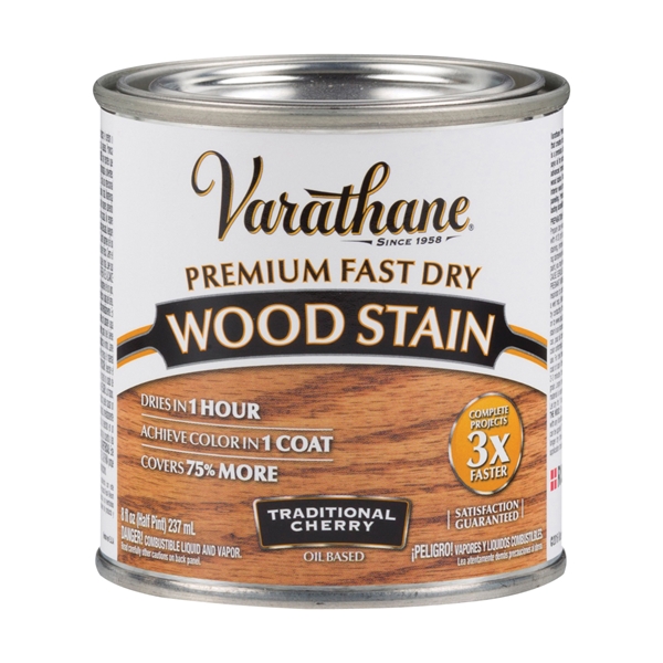 Varathane Premium Fast Dry Wood Stain, Traditional Cherry, 1/2 pt