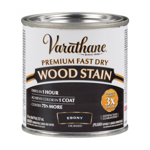 VARATHANE 269400 Wood Stain, Ebony, 0.5 pt Can