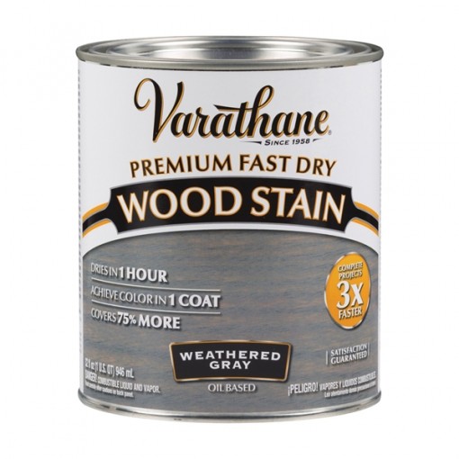 VARATHANE 269394 Wood Stain, Weathered Gray, 1 qt Can