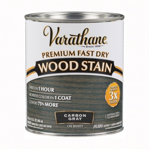 VARATHANE 307416 Wood Stain, Carbon Gray, 0.5 pt Can