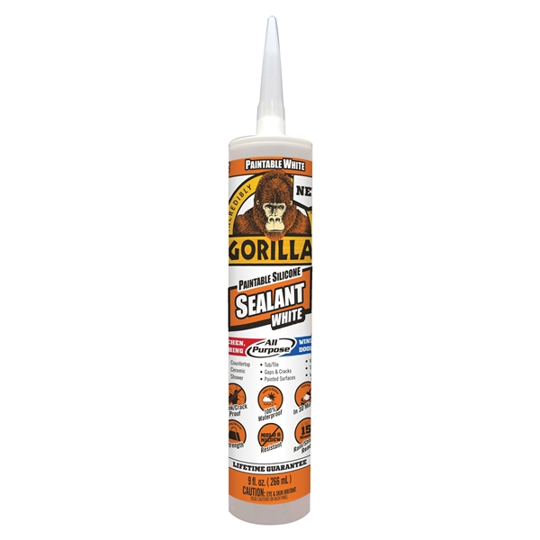 Gorilla 8070002 Silicone Sealant, White, 9 oz Cartridge Gorilla 8070002 Silicone Sealant, White, 9 oz Cartridge