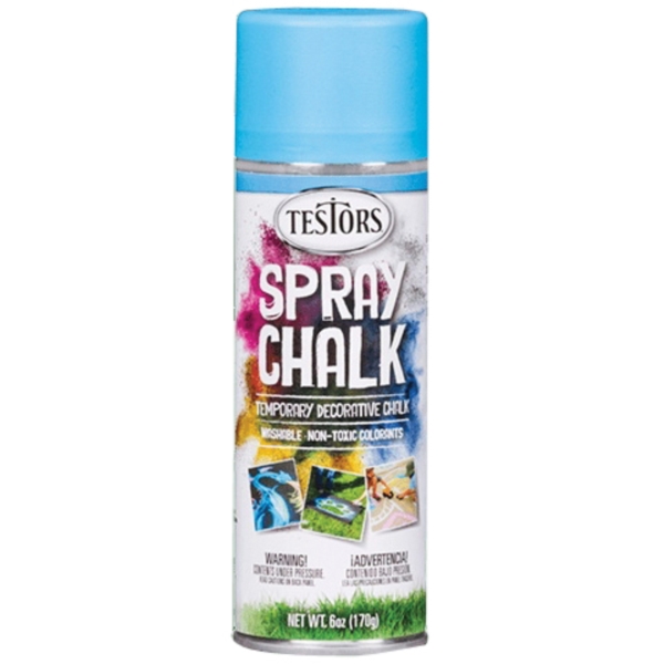 TESTORS 307589 Spray Chalk, Blue, Flat, Matte, 6 oz Aerosol Can
