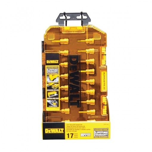 DeWALT DWMT73806 Socket Set, Polished Chrome Vanadium, 17-Piece