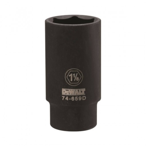 DeWALT DWMT74659OSP Impact Socket, 1/2 in Drive, 1-1/8 in Socket, 6-Point, Black Oxide