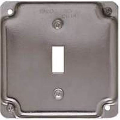 RACO 800C Exposed Work Cover, 4-3/16 in L, 4-3/16 in W, Square, Galvanized Steel, For 1-Toggle Switch