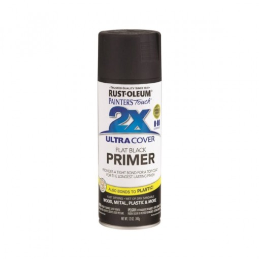 RUST-OLEUM PAINTER'S Touch 249846 All-Purpose Spray Primer, Flat, Black, 12 oz Aerosol Can