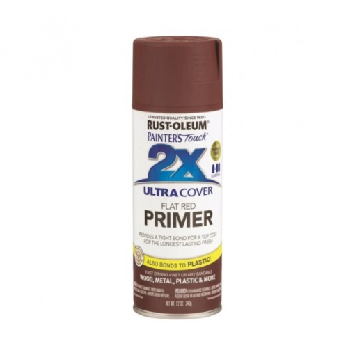 RUST-OLEUM PAINTER'S Touch 249086 All-Purpose Spray Primer, Flat, Red, 12 oz Aerosol Can