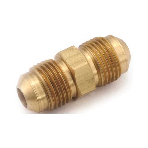 Anderson Metals 754042-04 Tube Union, 1/4 In Flare, 1400 Psi, Brass ...