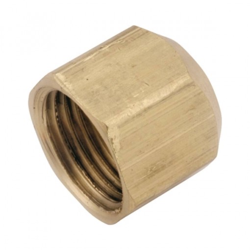 Anderson Metals 754040-04 Tube Cap, 1/4 in Flare, 1400 psi, Brass