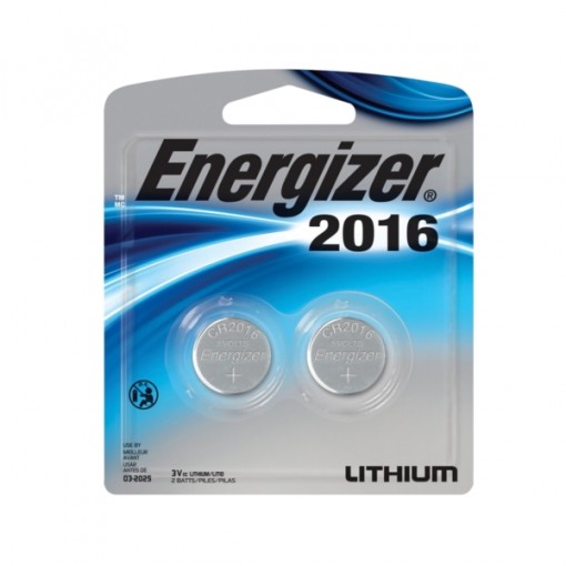 Energizer 2016BP-2 Coin Cell Battery, CR2016 Battery, Lithium, Manganese Dioxide, 3 V Battery