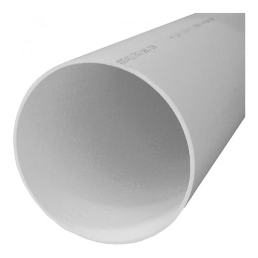 GENOVA 40040 Solid Sewer and Drain Pipe, 10 ft L, White