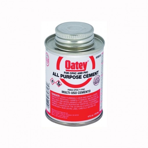 Oatey 30818 Solvent Cement, Milky Clear, 4 oz Can