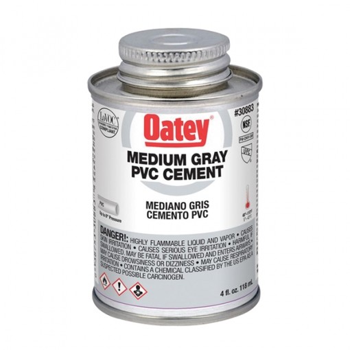 Oatey 30883 Solvent Cement, Gray, 4 oz Can