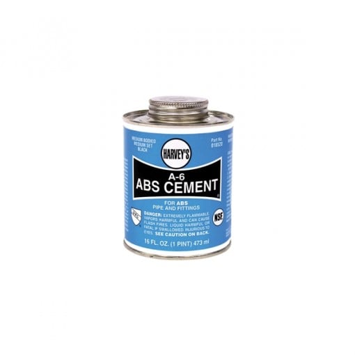 HARVEY A-6 Series 018520-12 Solvent Cement, Black, 16 oz Can