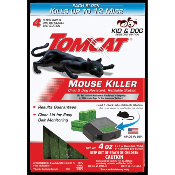 Tomcat Mouse Killer - 1 Refillable Bait Station 16 OZ