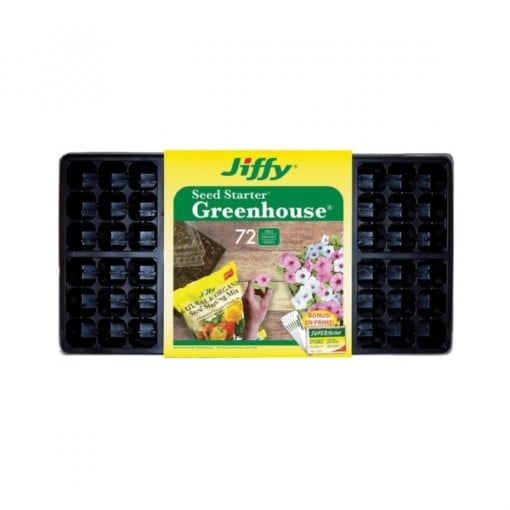 Jiffy T72H Seed Starter, 11 in L Tray, 22 in W Tray, Plastic