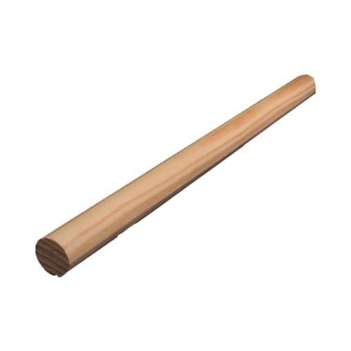 ALEXANDRIA Moulding 00233-20096C1 Round Molding, 96 in L, 1-9/32 in W, 1-9/32 in Thick, Pine