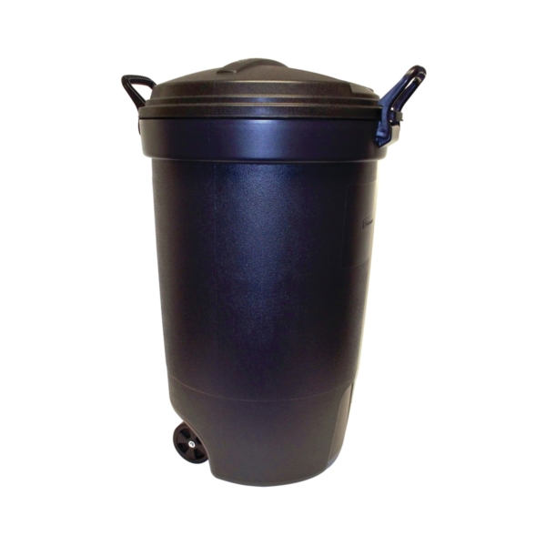 Rubbermaid Roughneck Wheeled Trash Can Black 32 Gal Wilco