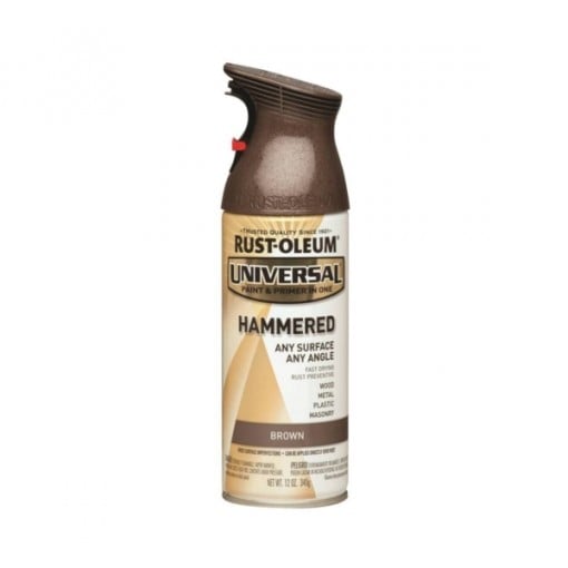 RUST-OLEUM UNIVERSAL 245218 Spray Paint, Hammered, Brown, 12 oz Can