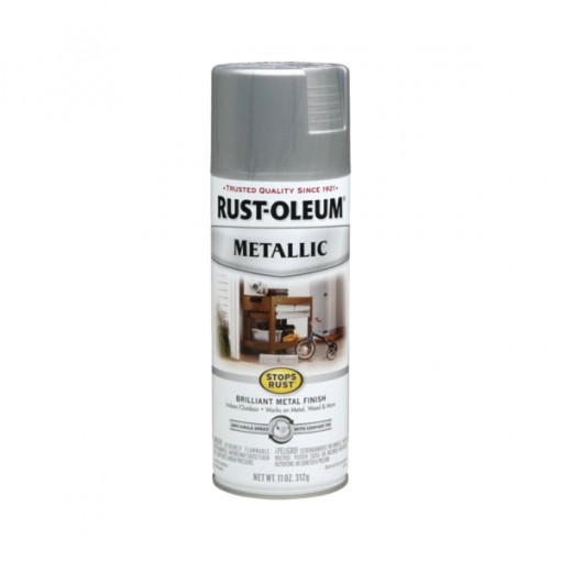 RUST-OLEUM STOPS RUST 7271830 Metallic Spray Paint, Metallic, Silver, 11 oz Aerosol Can