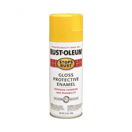 RUST-OLEUM STOPS RUST 7747830 Fast Dry Protective Enamel Spray Paint, Gloss, Sunburst Yellow, 12 oz Can